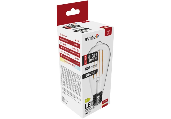 Avide LED Filament ST58 4.9W E27 WW 2700K Super High Lumen Speciális