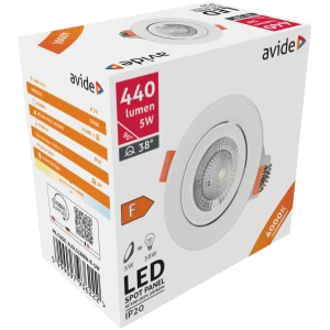 Avide LED Beépíthető Spot 38° Kerek 5W NW 4000K LED-es