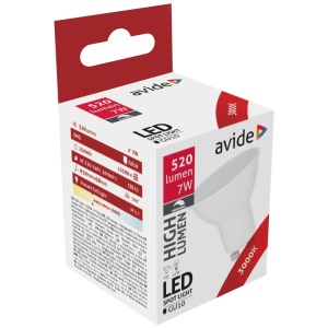 Avide LED Spot Plastic Fényerőszabályzós 7W GU10 WW 3000K Szpot