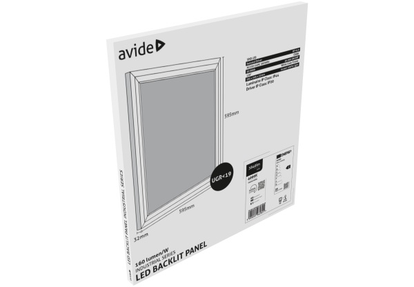 Avide LED Panel 600x600mm 24W WW 3000K 160lm/W Industrial Range Backlit Industrial