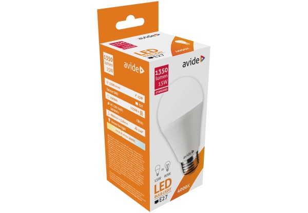 Avide LED Globe Standard  A60 15W E27 NW Gömb