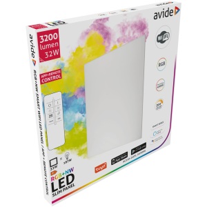 Avide LED Slim Panel 600x600x16mm 32W RGB+NW 4000K RGBW