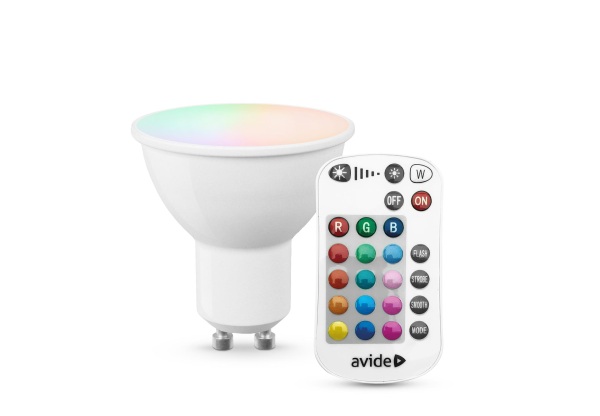 Avide Smart LED GU10 2.9W RGB+W 2700K IR Távirányítóval Távirányítós