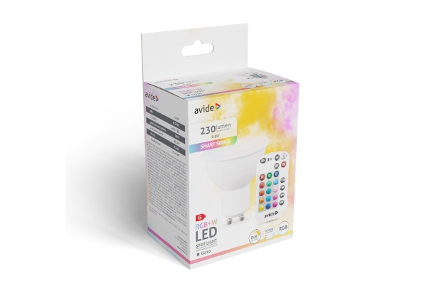 Avide Smart LED GU10 2.9W RGB+W 2700K IR Távirányítóval Távirányítós