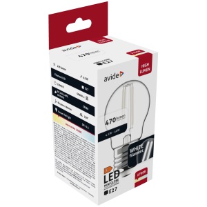 Avide LED White Filament Mini Globe 4.5W E27 WW 2700K Mini Gömb