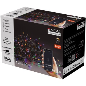 Entac Karácsonyi IP44 120 LED Füzér MC 9m Tuya APP Kültéri