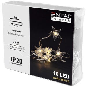 Entac Karácsonyi Beltéri Drótfüzér 20 LED CW 1,1m (2AA nt.) Beltéri