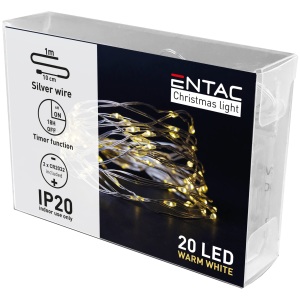 Entac Karácsonyi Beltéri Füzér 10 LED WW 1,3m (2AA nt.) Beltéri