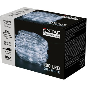 Entac Karácsonyi IP44 200 PVC Bevonatú Micro LED CW 20m Kültéri