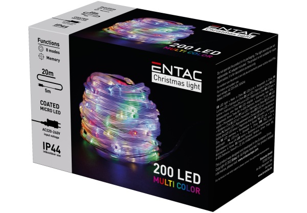 Entac Karácsonyi IP44 200 PVC Bevonatú Micro LED MC 20m Kültéri