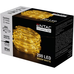 Entac Karácsonyi IP44 200 PVC Bevonatú Micro LED WW 20m Kültéri