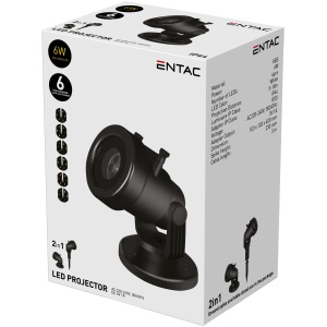 Entac LED Projektor Lámpa 6*1W 6db kártyával 5-10m Kültéri