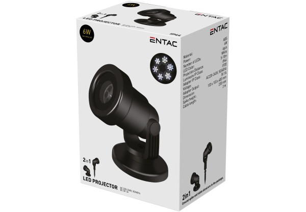 Entac LED Projektor Lámpa 6W fehér 5-10m Kültéri