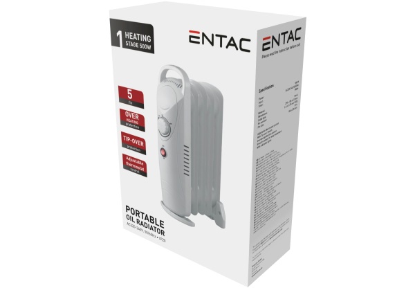 Entac Olajradiátor 5 taggal 500W Mini Fűtőtestek