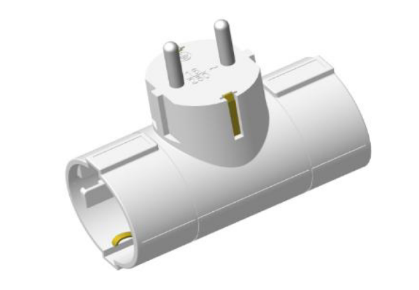 Entac Hálózati Adapter T Elosztó (2 Földelt) Vízszintes Hálózati adapter