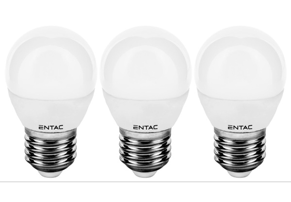 Entac LED Mini Globe E27 6,5W NW 4000K 3-Pack Mini Gömb