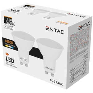 Entac LED Spot Wide Angle GU10 6,5W NW 4000K Duo Pack Szpot